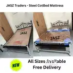 Steel cot bed mattress and Wardrobe sales all size available