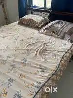 Steel bed with mattress