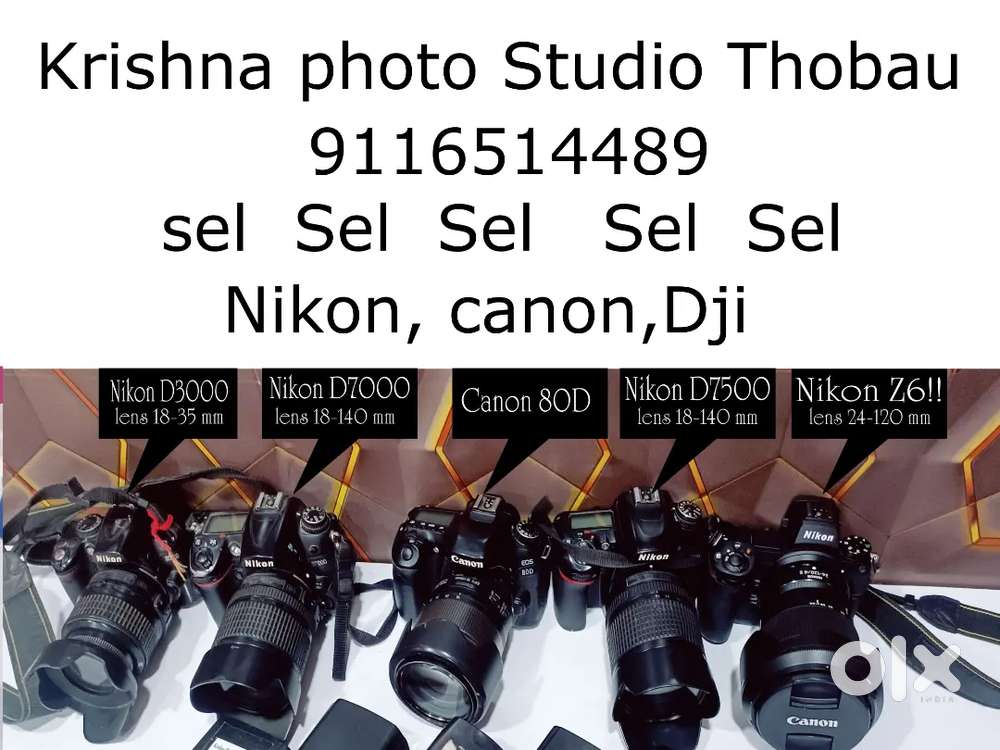 Nikon camera  z 6ii or nikon d7500 or canon 80d or d7000 or DJI are2s