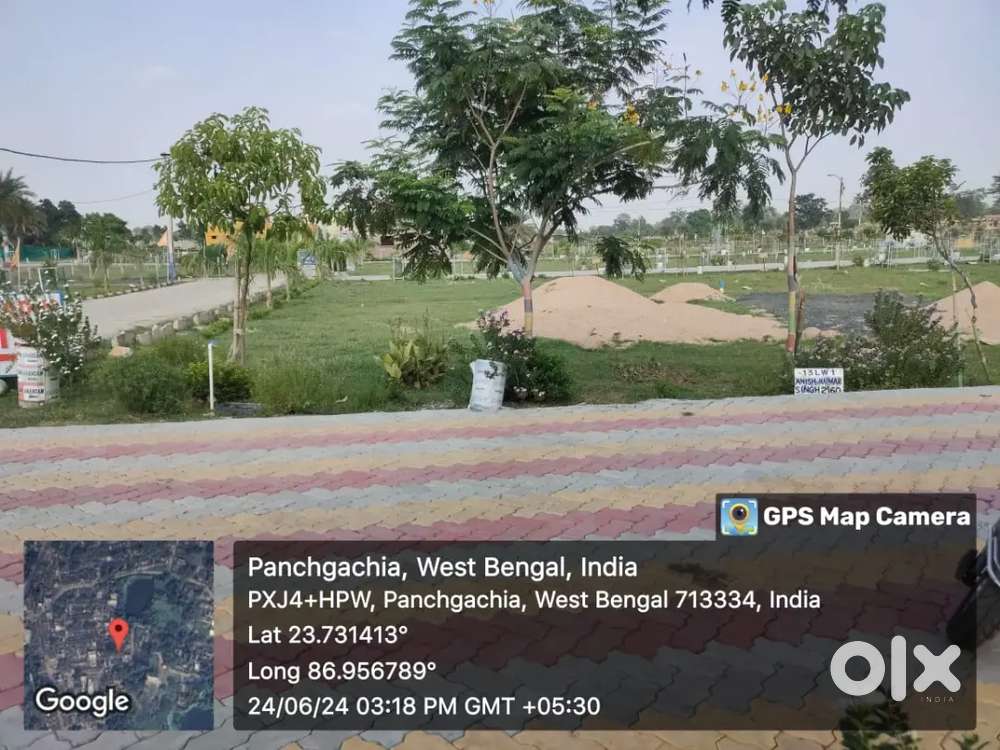 Corner Plot facing North having road on North And West Side.