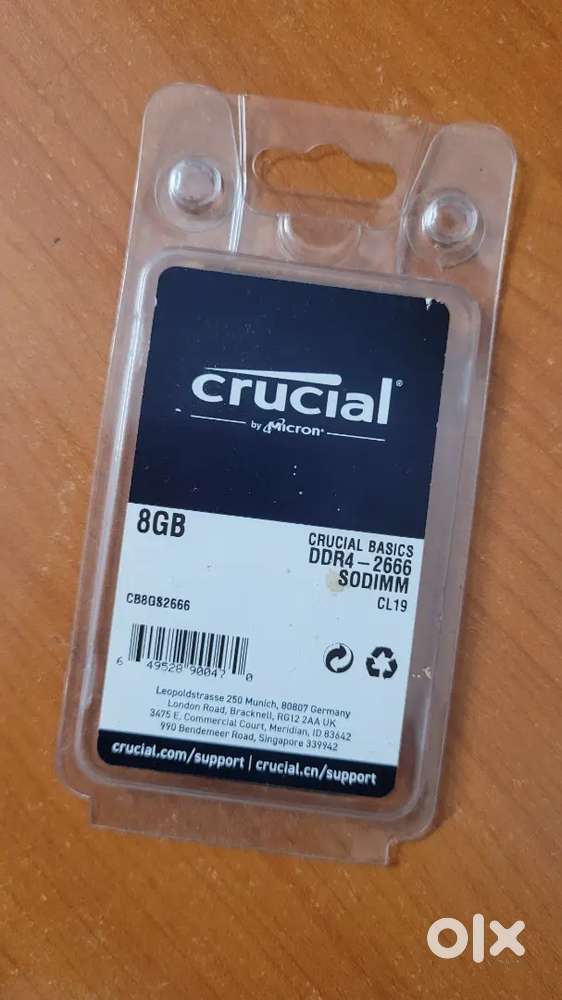 8gb ram Crucial DDR4 2666 Mhz