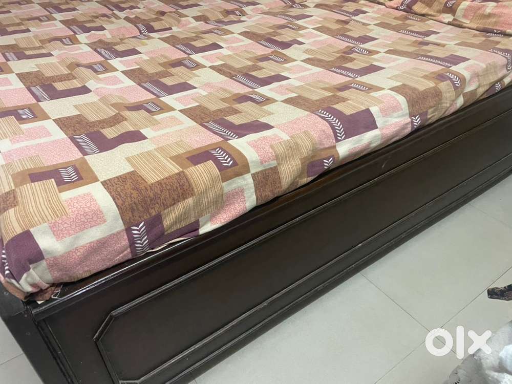 Double bed with boxes