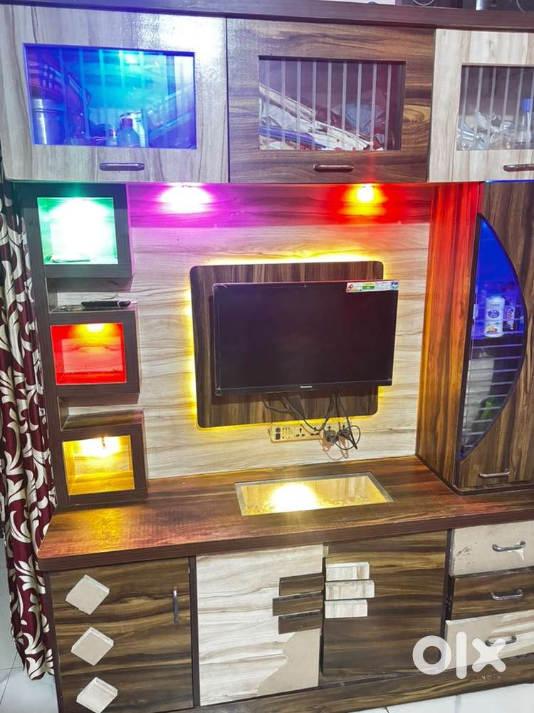 Urgent Sell - Stylish Wooden TV Unit with LED lights