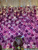 Hand made flowers backdrop