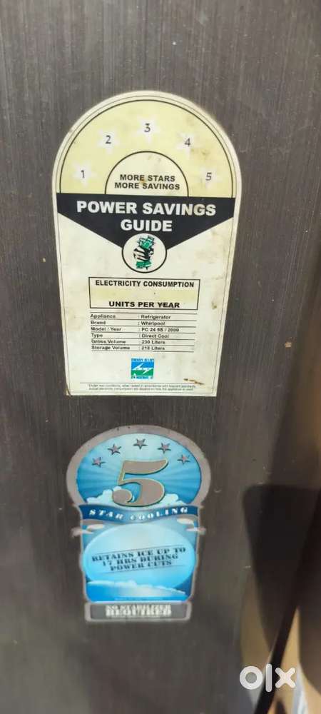 Whirlpool 5star fridge 230 LTR