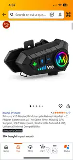 Brand new Primate Y10 Bluetooth Motorcycle Helmet Headset