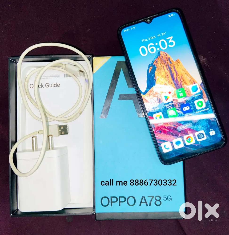 Oppo A78 5g 8+8gb ram 128gb neat condition box charger Ladies mobile.