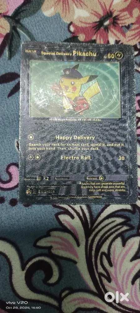 Pokemon Pikachu delivery card