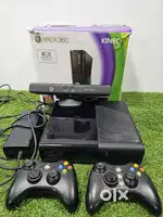 Xbox 360e with kinect 14 game cds 2 controllers