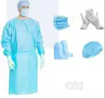 Disposable PPE Kit Coverall Gown, Hand Gloves, Face Shield, 3 PLY Face