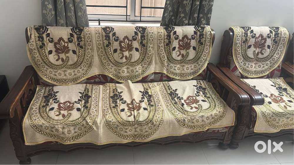Teak Wood Sofa 3 Seater -1 no. and Single Seater -2  nos