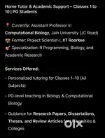 Home Tutor & Academic Mentor – Classes 1 to 10  PG Students