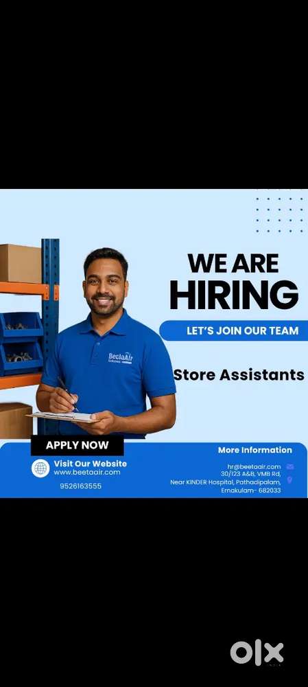 We are hiring Store In Charge