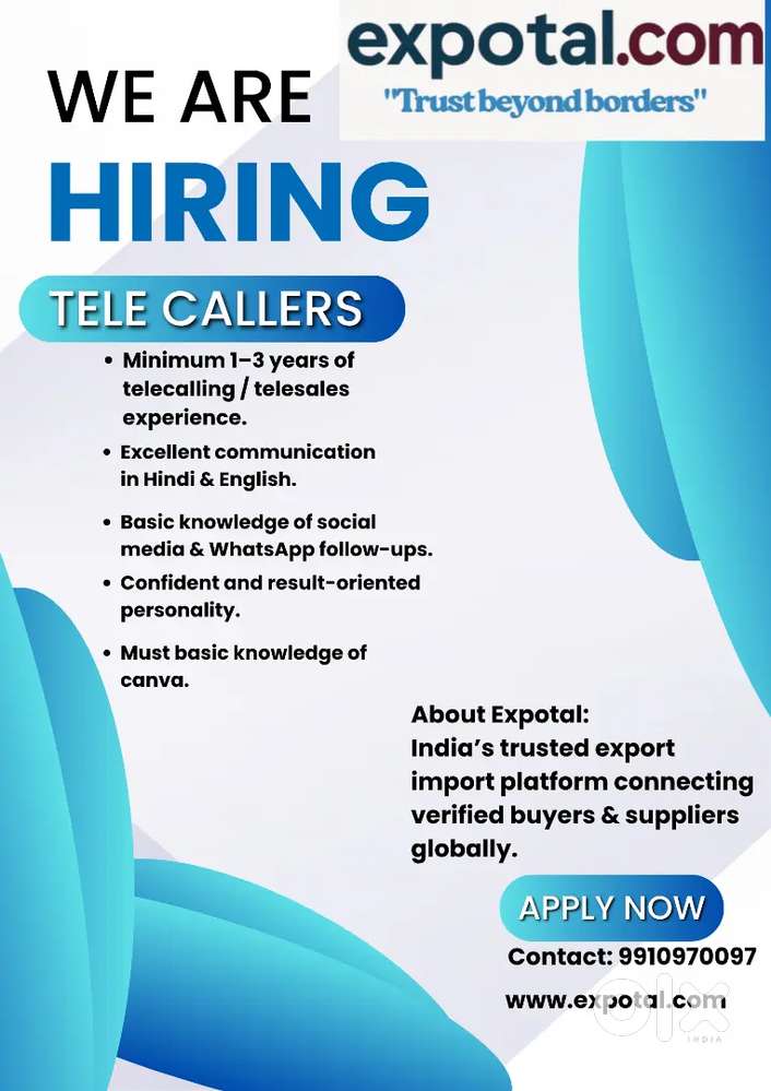 1 to 3 years Experienced Telecaller wanted