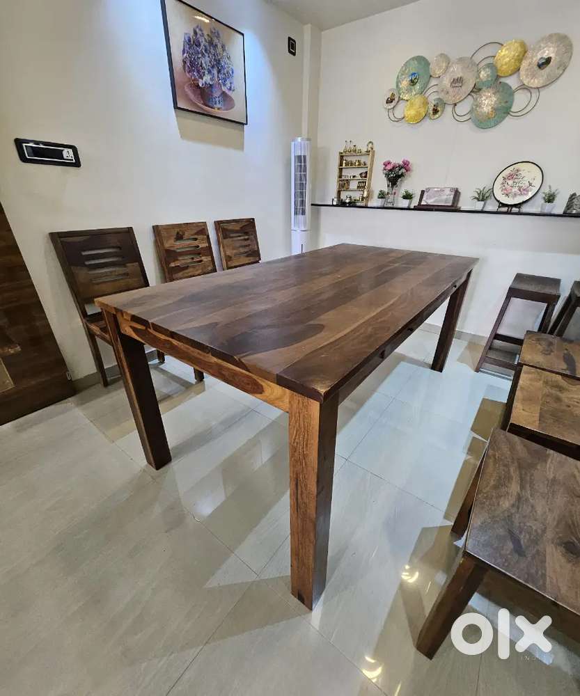 6 Seater Wooden Dining Table with chairs