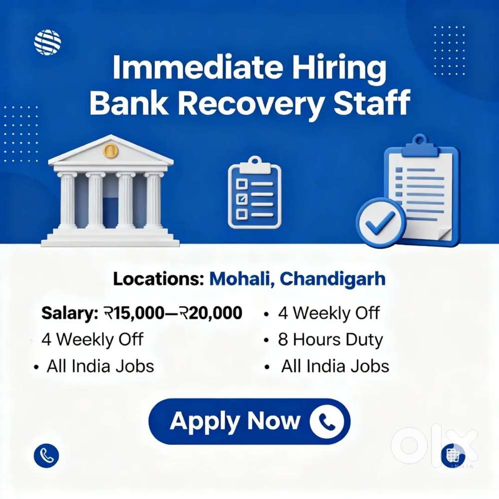 Bank Recovery Staff Chandigarh, 8 Hours ,General shift