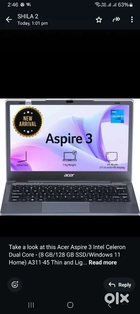 Sell laptop of 2 months old
