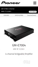 Pioneer 4 channel amplifier
