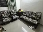 Heavy wood 5 seater M sofa set