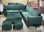 Luxurious strypes model l shape sofa set in starf furniture