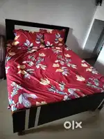 Wooden bed 6*5 with mattress