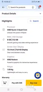 HP 15s rayzen 3