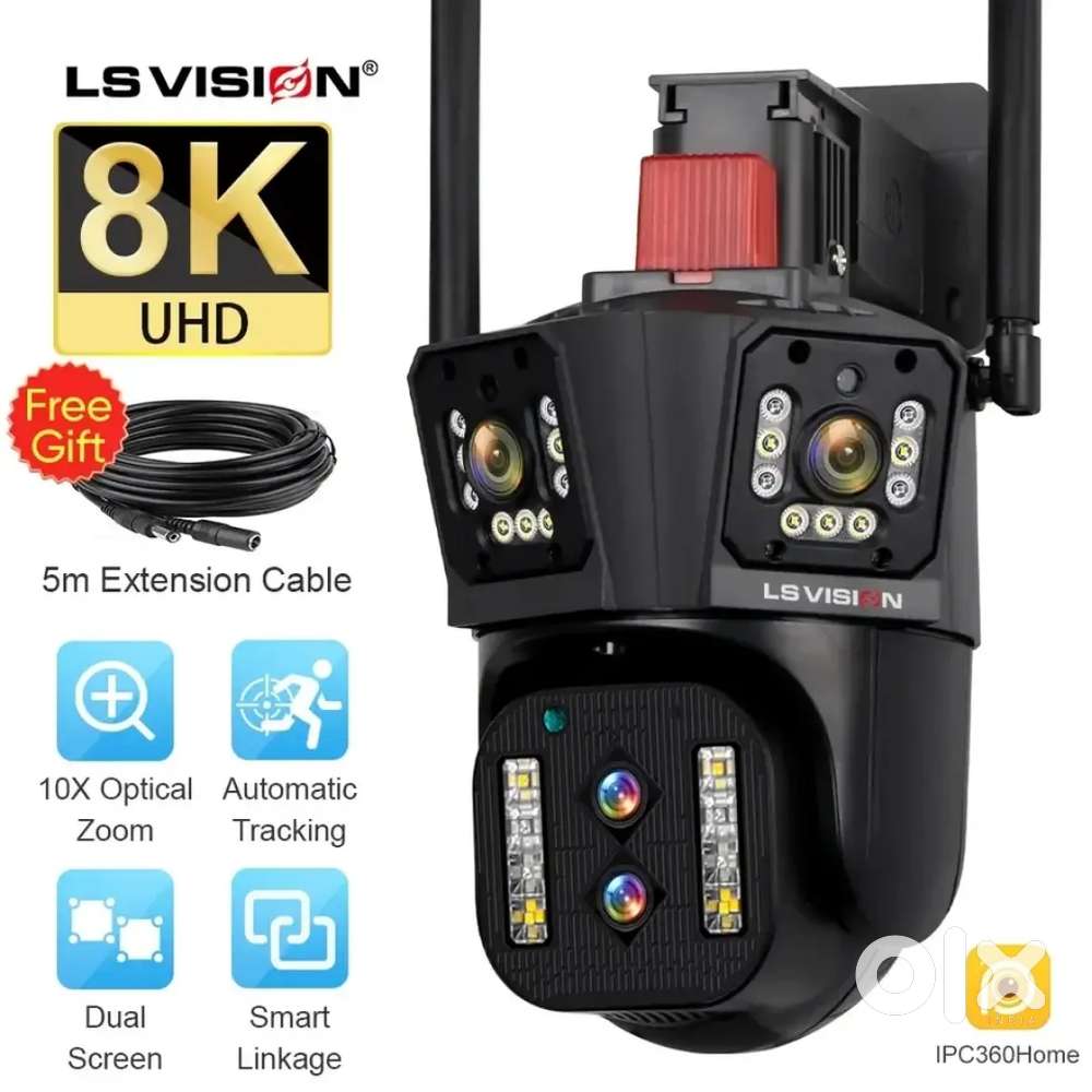 LS VISION 8K UHD PTZ WIFI Camera 10X Zoom Four Lens
Outdoor camera