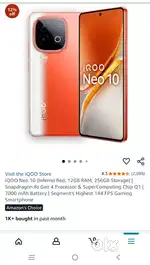 IQOO Neo 10 12gb Ram 256gb internal