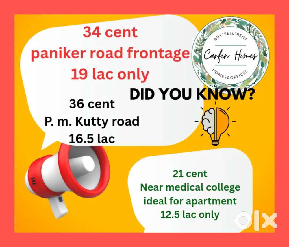 34 cent commercial plot at paniker road, nadakkav