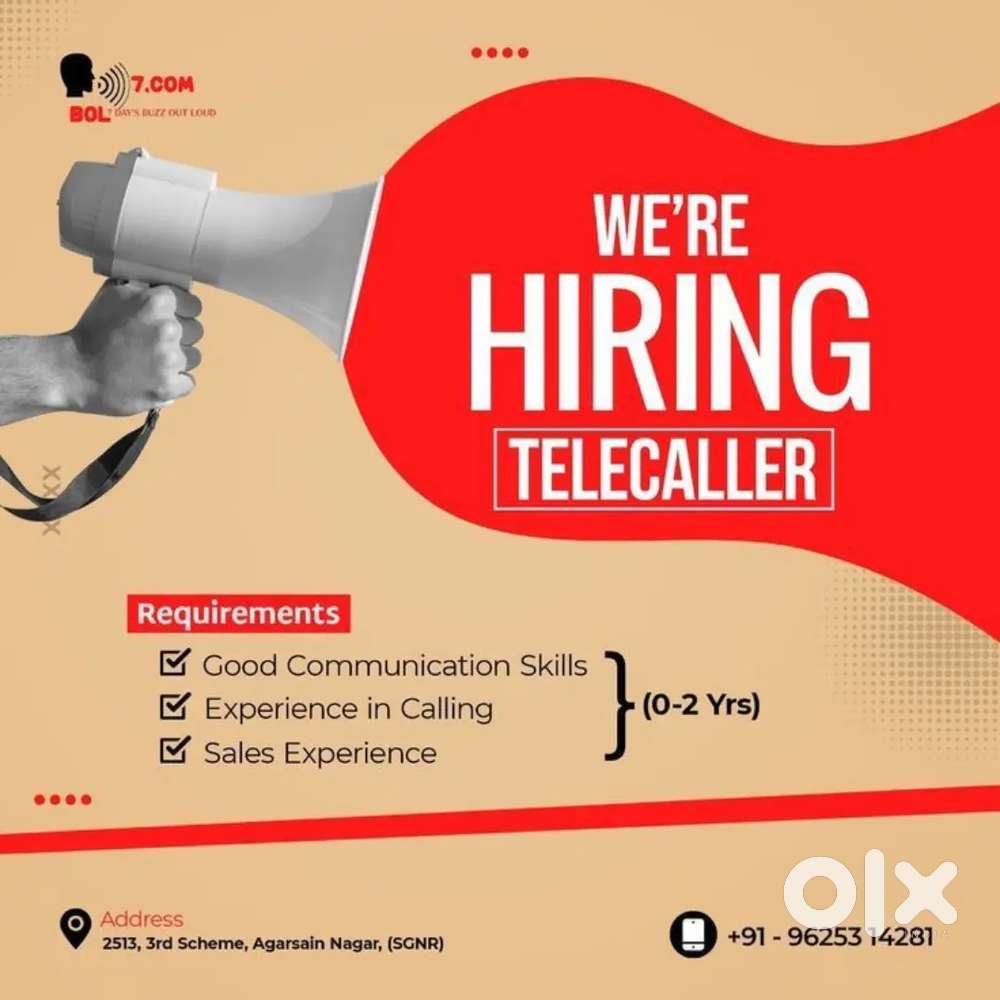 Urgent need tele caller