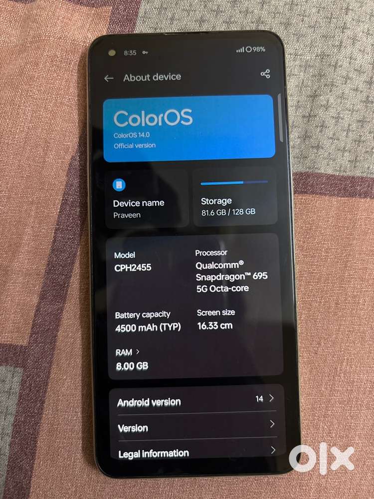 Oppo F21s Pro 5g  8gb 128gb