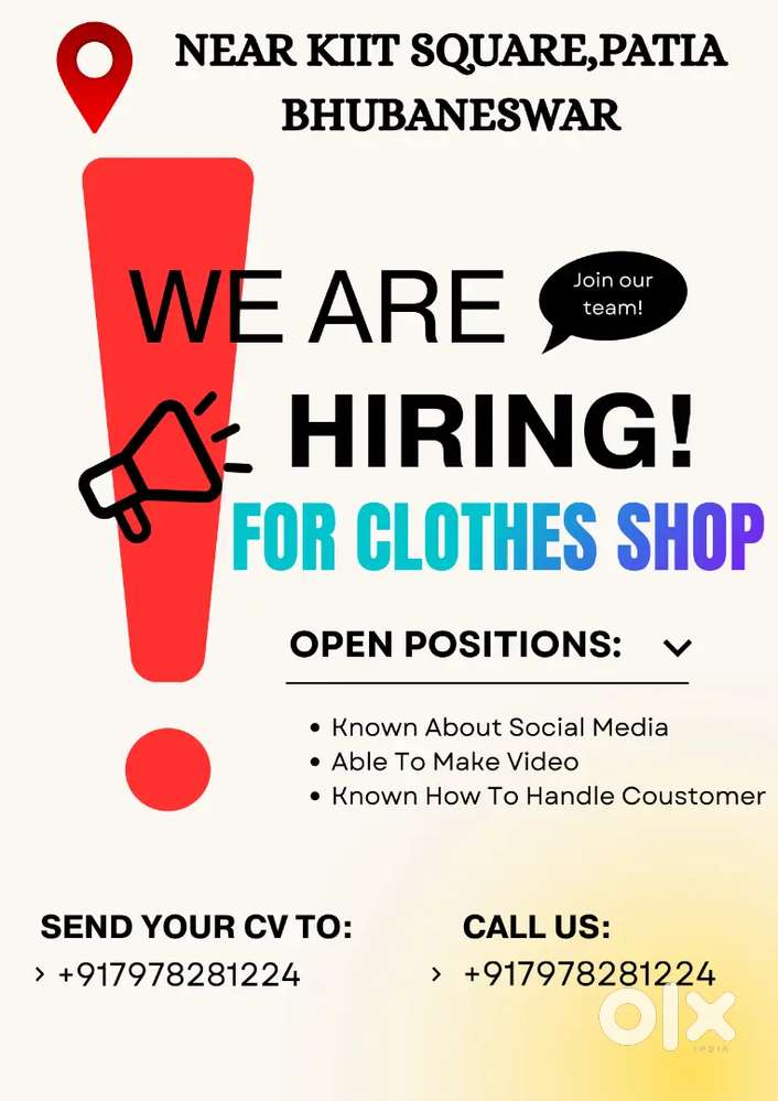 RAMOJI TRENDS NOW AT BHUBANESWAR PATIA NEED URGENTLY STAFF AND MANEGER