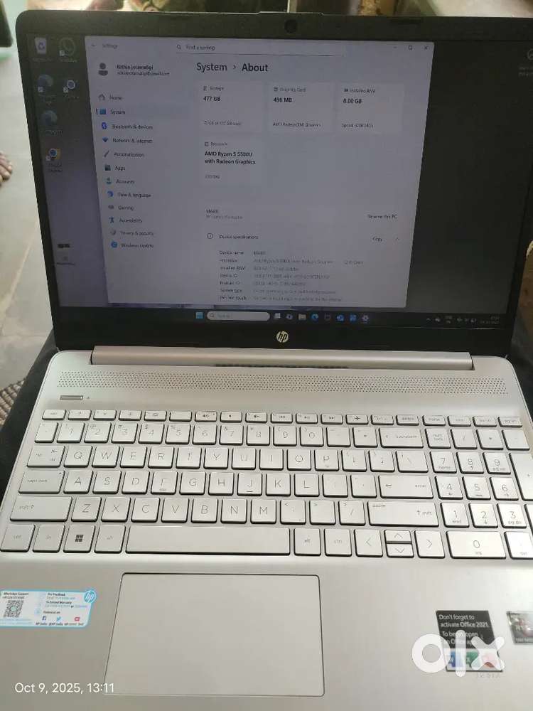 Hp laptop Ryzen 5 5500