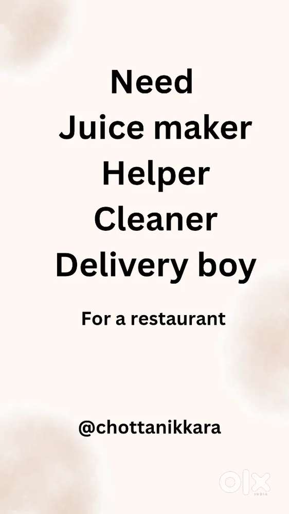 Vacancy at restaurant