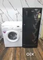 Whirlpool single door refrigerator and lg front load washing machine $