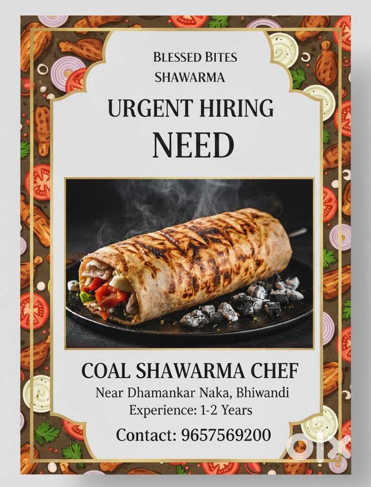 Need coal shawarma chef