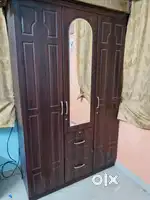 3-Door Wardrobe with Mirror & Storage – MDF + PVC (2 Years Old)