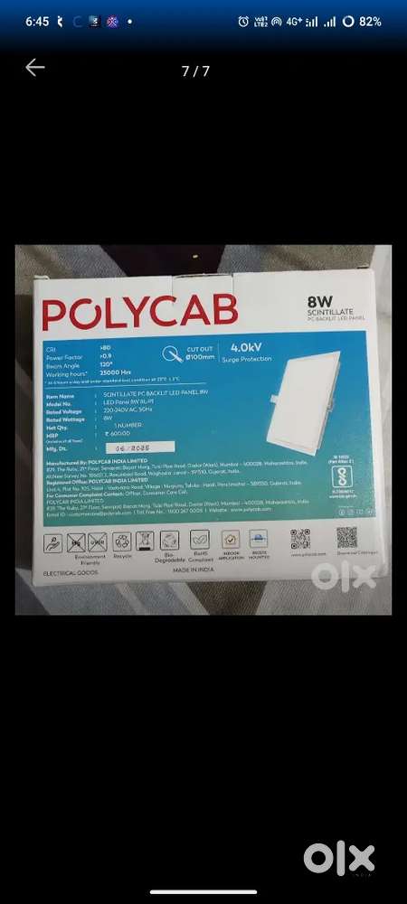 Polycab Concealed Light 8W Brand New