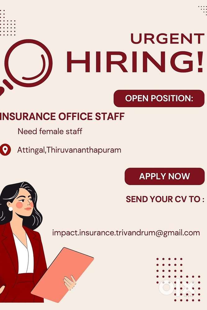 LEADING INSURANCE COMPANY REQUIRES FEMALE INSURANCE OFFICE STAFF