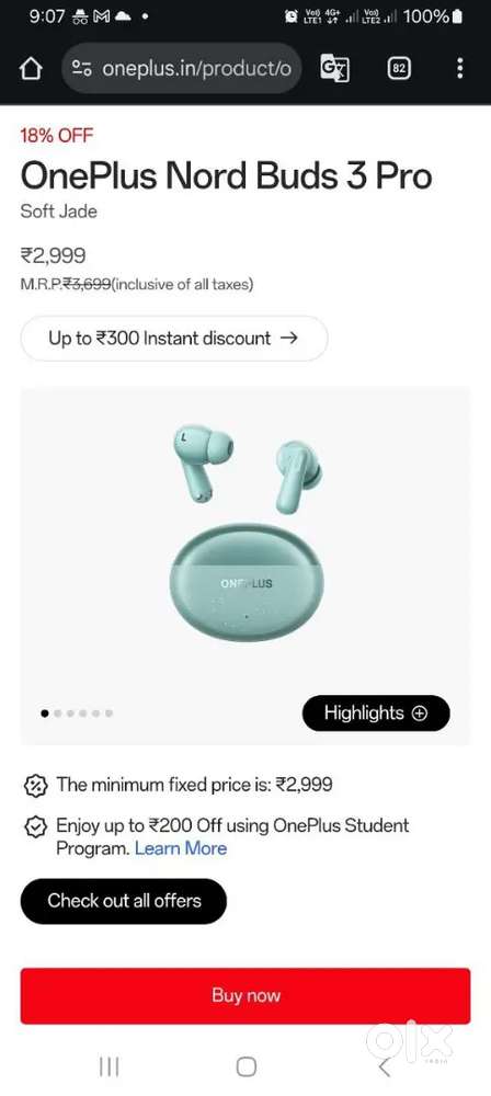 Oneplus nord buds 3 pro Black color