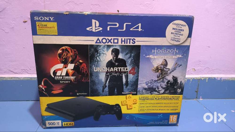 PS4 Slim 500GB (Black) + 1 Controllers - Orginal box