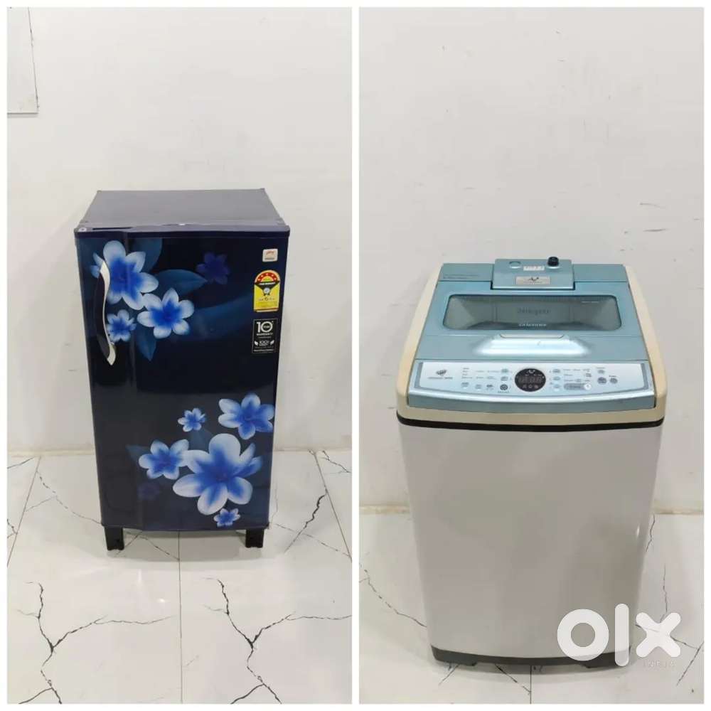 Samsung top load washing machine and Godrej single door fridge