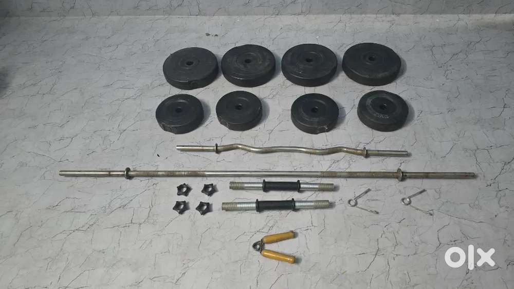 Gym equipments dumbells and rods