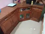 Sag wood corner table