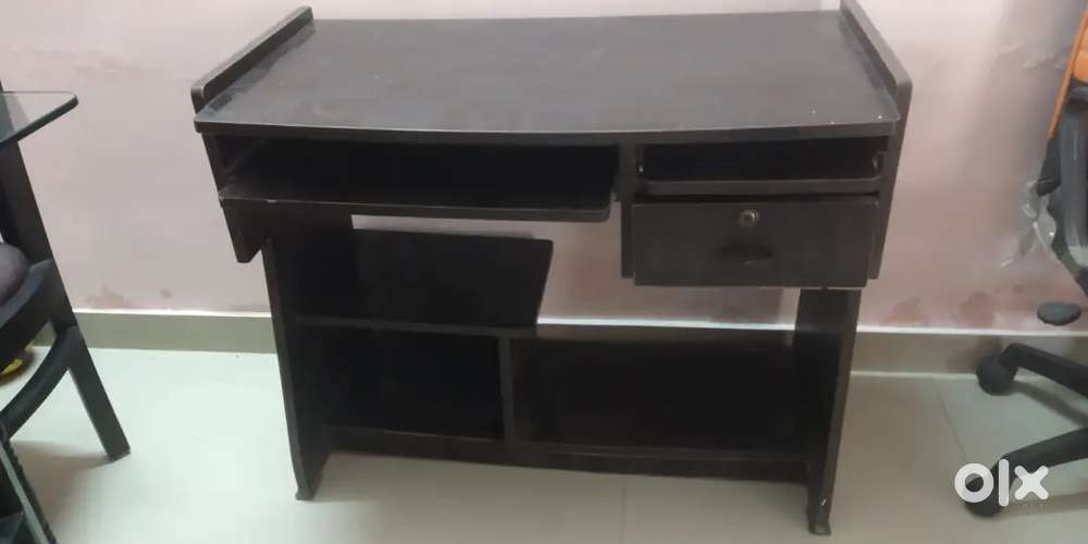 Computer table, wooden table and office chair