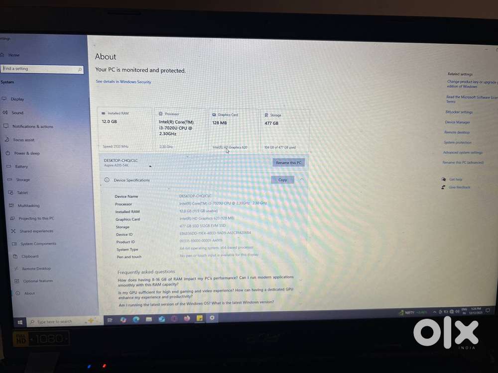 Computer acer laptop