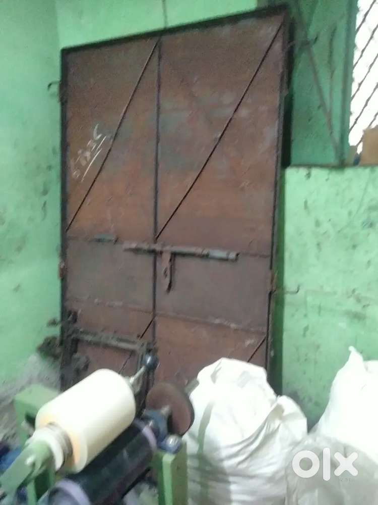 Wooden counter and steel door