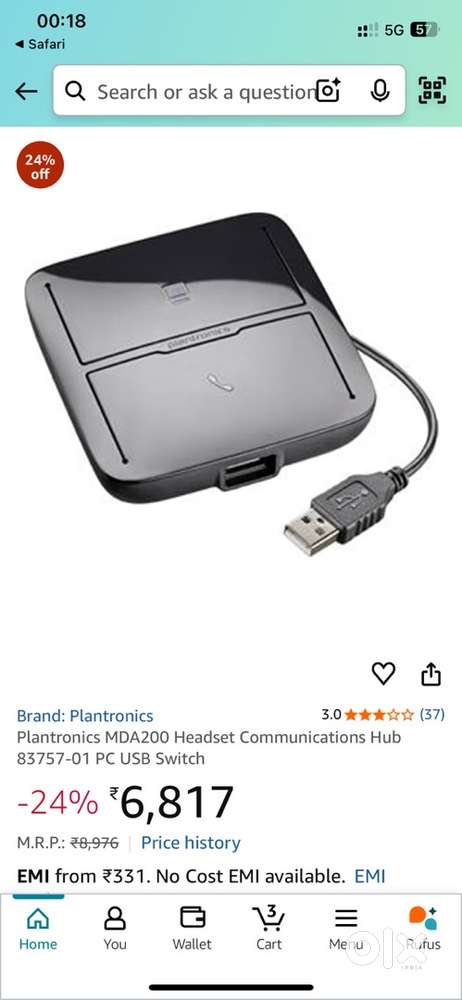 Plantronics MDA200 Headset Communication hub PC-USB Switch