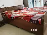 4 box original wood Double bed & Original Coirfoam mattress