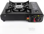 Portable camping stove with carrying case